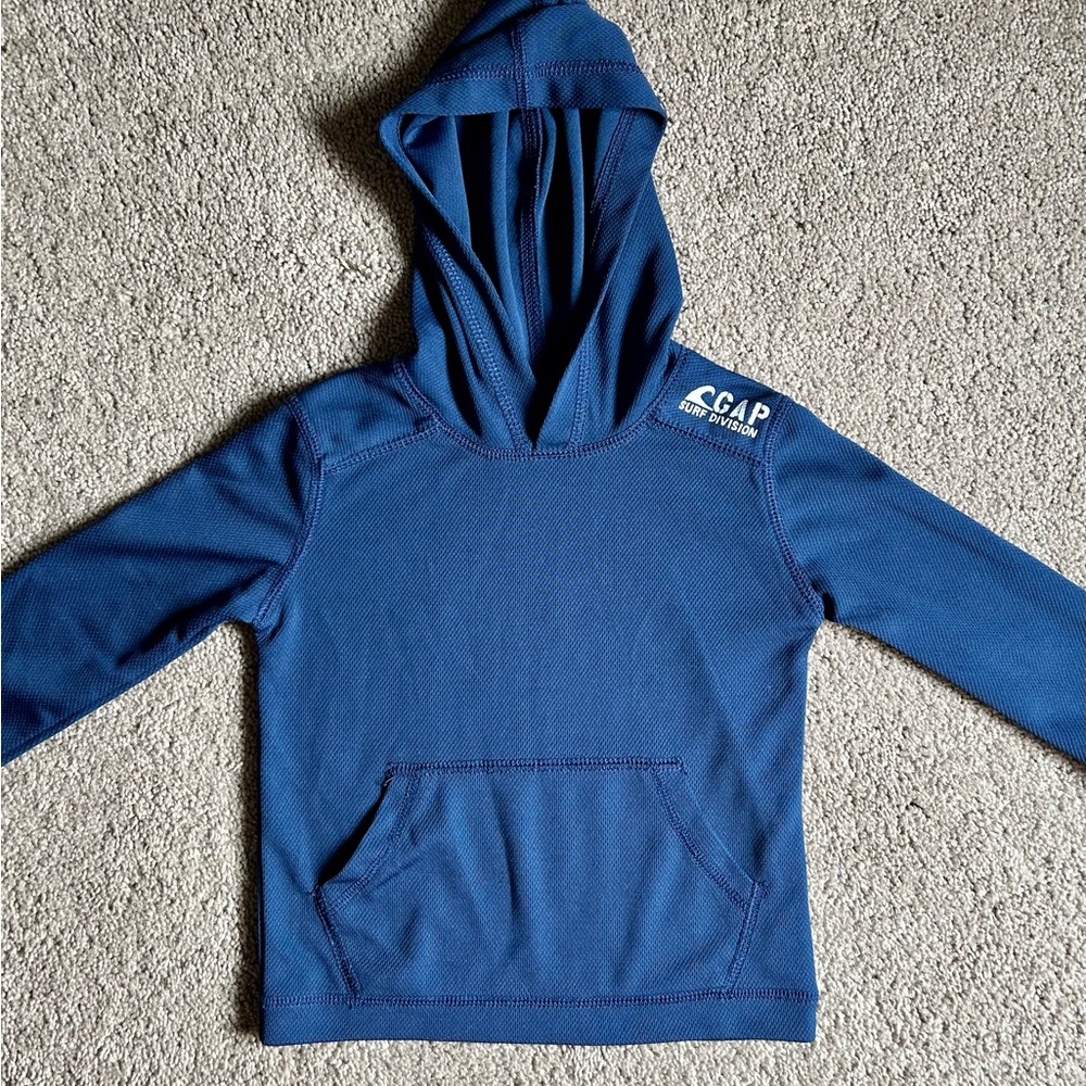 Baby gap boys surf division long sleeve hooded rash guard shirt royal blue sz 2